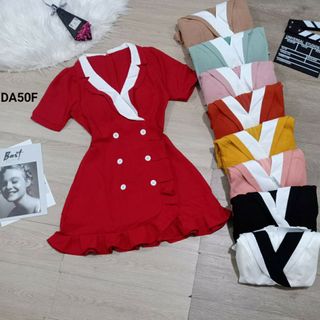 Đầm xòe viền màu