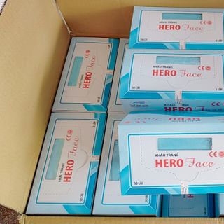 Khẩu trang y tế HERO Sỉ = lẻ : 85k / hộp 50 cái ( 3 lớp ) Hàng có sẳn sl nha khách Có Tem đầy đủ lun nha , đc phép vận chuyển qua nước ngoại vô tư lun nha khách ơi giá sỉ