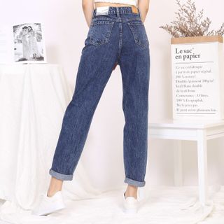 Quần Boyfriend dáng thụng cạp cao