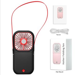 (hot tiktok) Quạt Sạc Đeo Cổ Kèm Pin Dự Phòng 3000mAh -Quạt Mini Sạc Usb -Để Bàn- Dây đeo tiện lợi giá sỉ