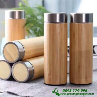Bình Giữ Nhiệt Gỗ in khắc logo làm quà tặng