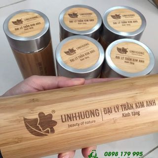 Bình Giữ Nhiệt Gỗ in khắc logo làm quà tặng
