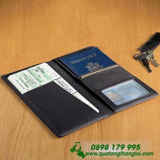 Ví Da - Ví Đưng passport in khắc logo làm quà tặng