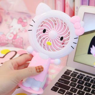 Quạt tích điện cầm tay kèm đèn