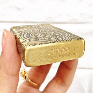 Bật Lửa ZIPPO Mỹ, Bật Lửa ZIPPO USA - Đồng Khắc 5 Mặt Thiên Thần Xài Xăng Có Tem Đỏ
