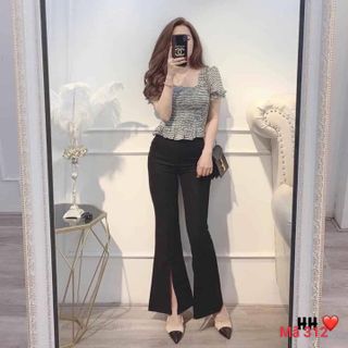 QUẦN ỐNG LOE DÀI XẺ TRƯỚC PHONG CÁCH SANG CHẢNH