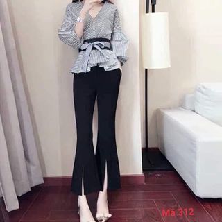 QUẦN ỐNG LOE DÀI XẺ TRƯỚC PHONG CÁCH SANG CHẢNH