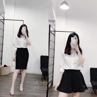 Sơmi Uni nẹp cúc dài tay