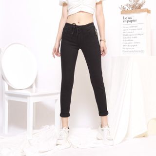 Quần jeans Boyfriend chun cạp