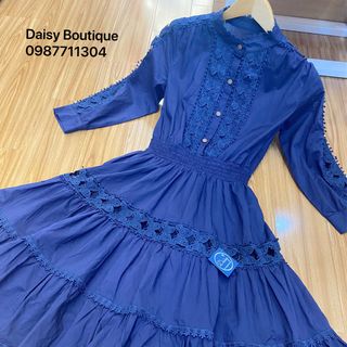 Đầm TD viền ren cổ trụ