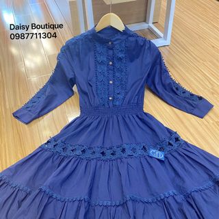 Đầm TD viền ren cổ trụ