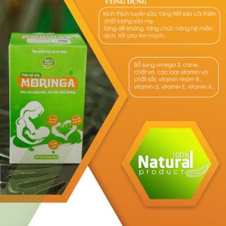 VIÊN LỢI SỮA MORINGA - Đặc Trị Ít Sữa, Mất Sữa - Tặng kèm Ngũ cốc 20 loại hạt 200gr