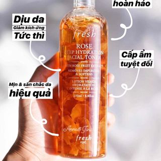 Nước hoa hồng Fresh Rose Deep Hydration Facial Toner 250ml
