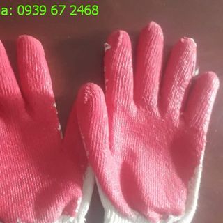 Găng tay phủ cao su đỏ