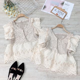 Áo babydoll cánh tiên len móc