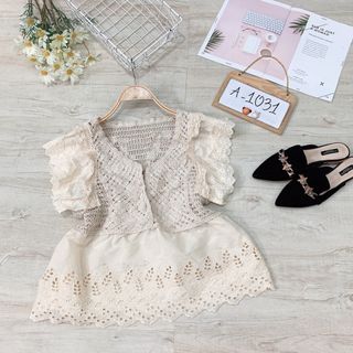 Áo babydoll cánh tiên len móc