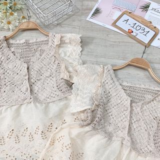 Áo babydoll cánh tiên len móc