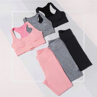 Đồ tập gym nữa đồ tập yoga nữ màu xanh ghi