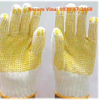 GĂNG TAY PHỦ HẠT NHỰA MÀU VÀNG