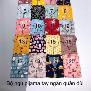 Bộ ngủ pijama tay ngắn quần đùi mẫu mới nhất