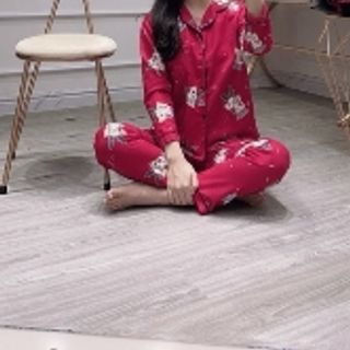 Bộ pijama kate thái áo dài quần dài