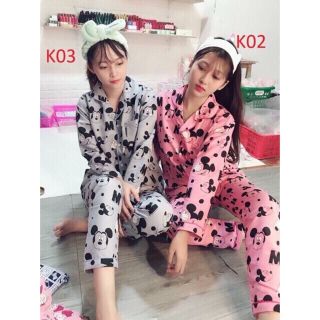 Bộ pijama kate thái áo dài quần dài
