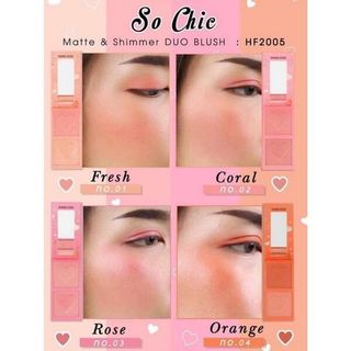 Phấn má Sivanna Color Chic Matte & Shimmer Duo Blush HF2005