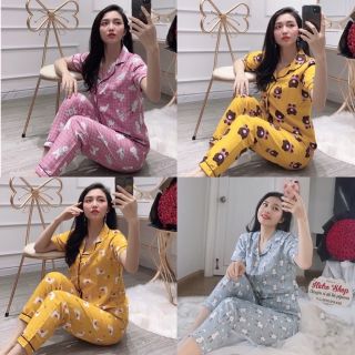 Set pijama kate thái áo ngắn quần dài