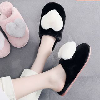 [HÓT] Dép Lông Đi Trong Nhà Bít Mũi Tim Đế Chống Trơn Trượt