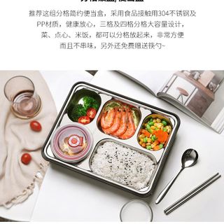Khay Đựng Cơm 5 Ngăn Inox 304