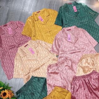 Pijama Gấm Lụa Cộc Đùi Cao Cấp - Đồ Bộ