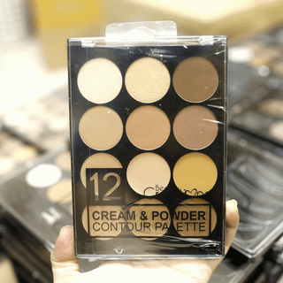 Bảng Phấn Mắt Và Tạo Khối Beauty Creations 12 Color Cream & Contour Palette 15g