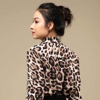 Áo sơ mi nữ da báo