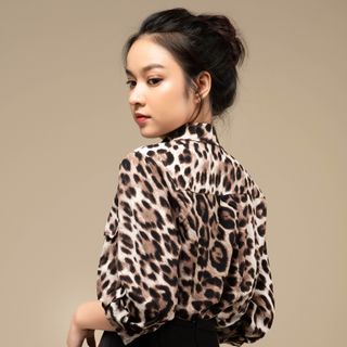 Áo sơ mi nữ da báo