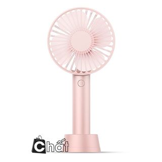 Quạt mini tích điện cầm tay có đế 3 tốc độ