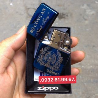 Zippo khắc lazer chữ Bộ Công An Kính Tặng