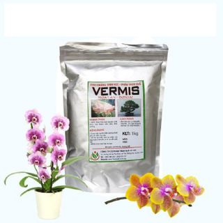 Phân trùn quế dạng viên tan chậm cực tốt cho hoa hồng và hoa lan gói 500g