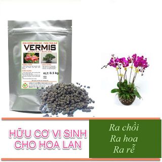 Phân trùn quế dạng viên tan chậm cực tốt cho hoa hồng và hoa lan gói 500g