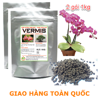 Phân trùn quế dạng viên tan chậm cực tốt cho hoa hồng và hoa lan gói 500g