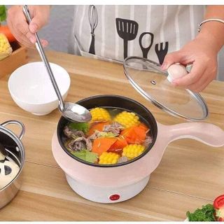 NỒI LẨU MINI ĐA NĂNG - CA NẤU MÌ CÓ TAY CẦM KÈM XỬNG HẤP INOX