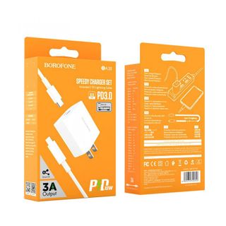 Bộ Cóc Cáp Sạc Nhanh BA38 PD3.0 18W Borofone - Cổng Type-C Ra Lightning chuẩn US