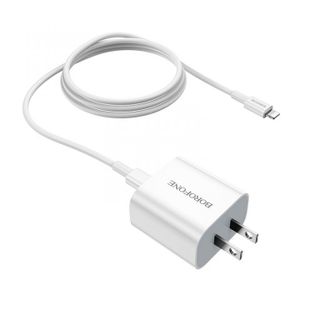 Bộ Cóc Cáp Sạc Nhanh BA38 PD3.0 18W Borofone - Cổng Type-C Ra Lightning chuẩn US