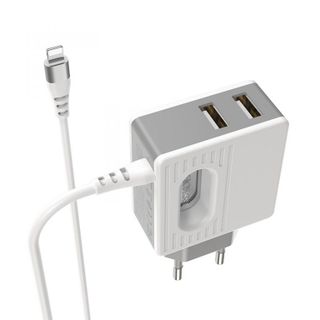 Bộ Cóc Cáp Sạc BA34 Borofone - 2 Cổng USB - Cổng Lightning chuẩn EU