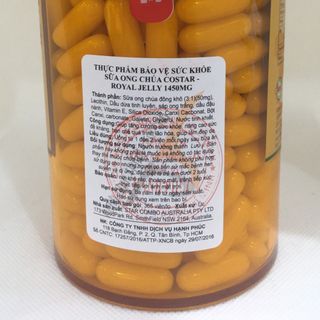 Sữa ong chúa Costar Royal Jelly 1450mg đẹp da, chống lão hóa, Chai 365 viên