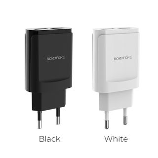 Cóc Sạc BA8A Borofone - 2 Cổng USB chuẩn EU