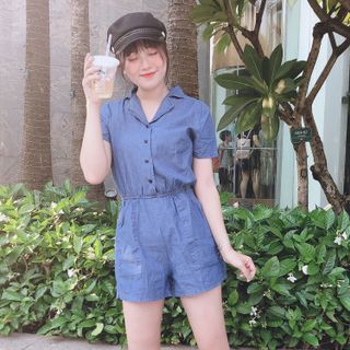 bộ jumpsuit quần sooc, áo ngắn tay