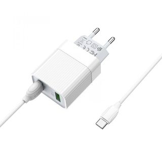 Bộ Cóc Cáp S​ạc Nhanh QC3.0 BA39A Borofone - 2 cổng sạc - cổng Type-C chuẩn EU