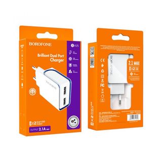 Cóc Sạc BA35 Borofone - 2 Cổng USB chuẩn EU