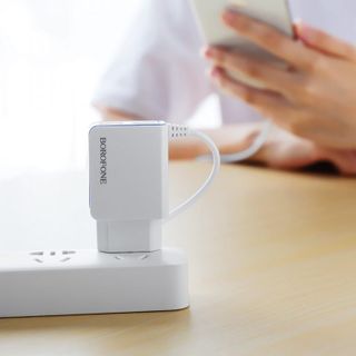 Bộ Cóc Cáp Sạc BA35A Borofone - 2 Cổng USB - Cổng Type-C chuẩn EU
