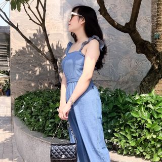 Jumpsuit 2 dây bèo ống suông